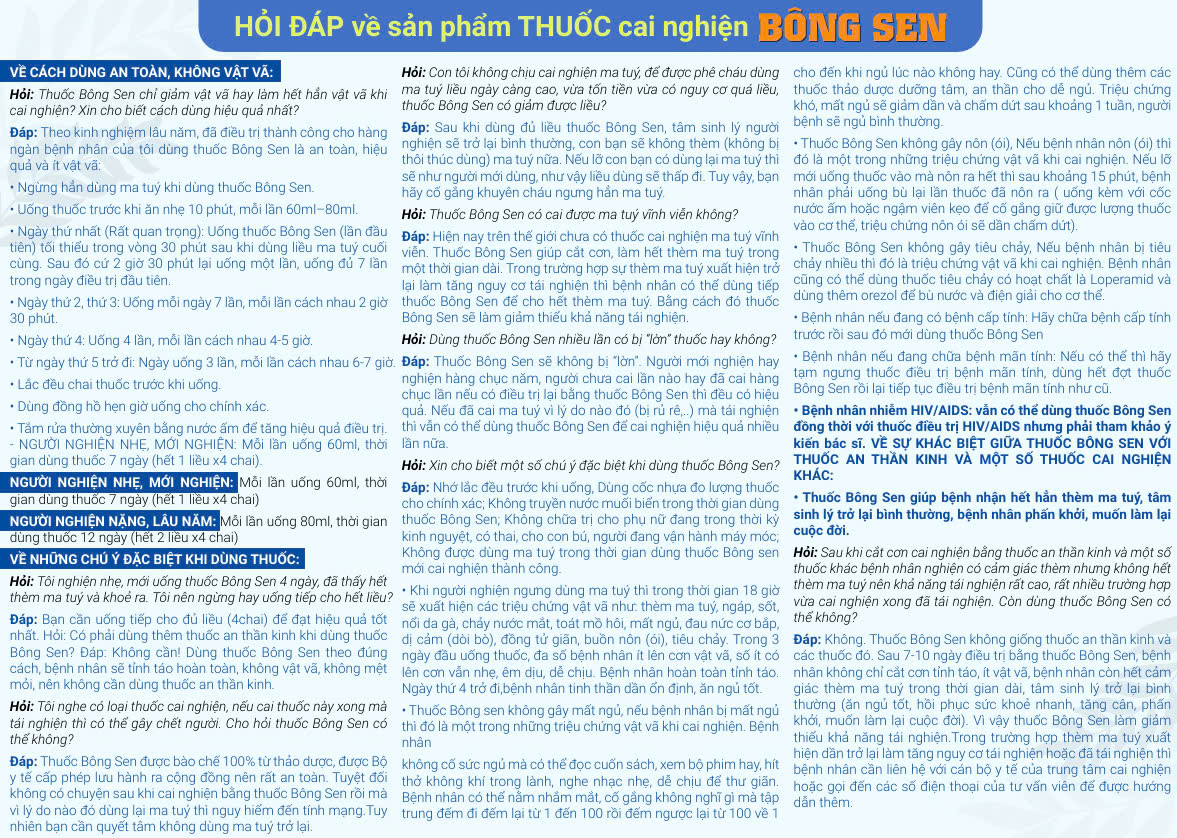 Hỏi đáp 1 hoi dap thuoc bong sen